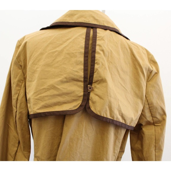 Ett Twa Anthropologie Marley Trench Coat Long Jacket Size 14 Belted Tan Brown - Picture 11 of 11